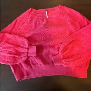 Bright Pink Textured Sweater - Free People size Small